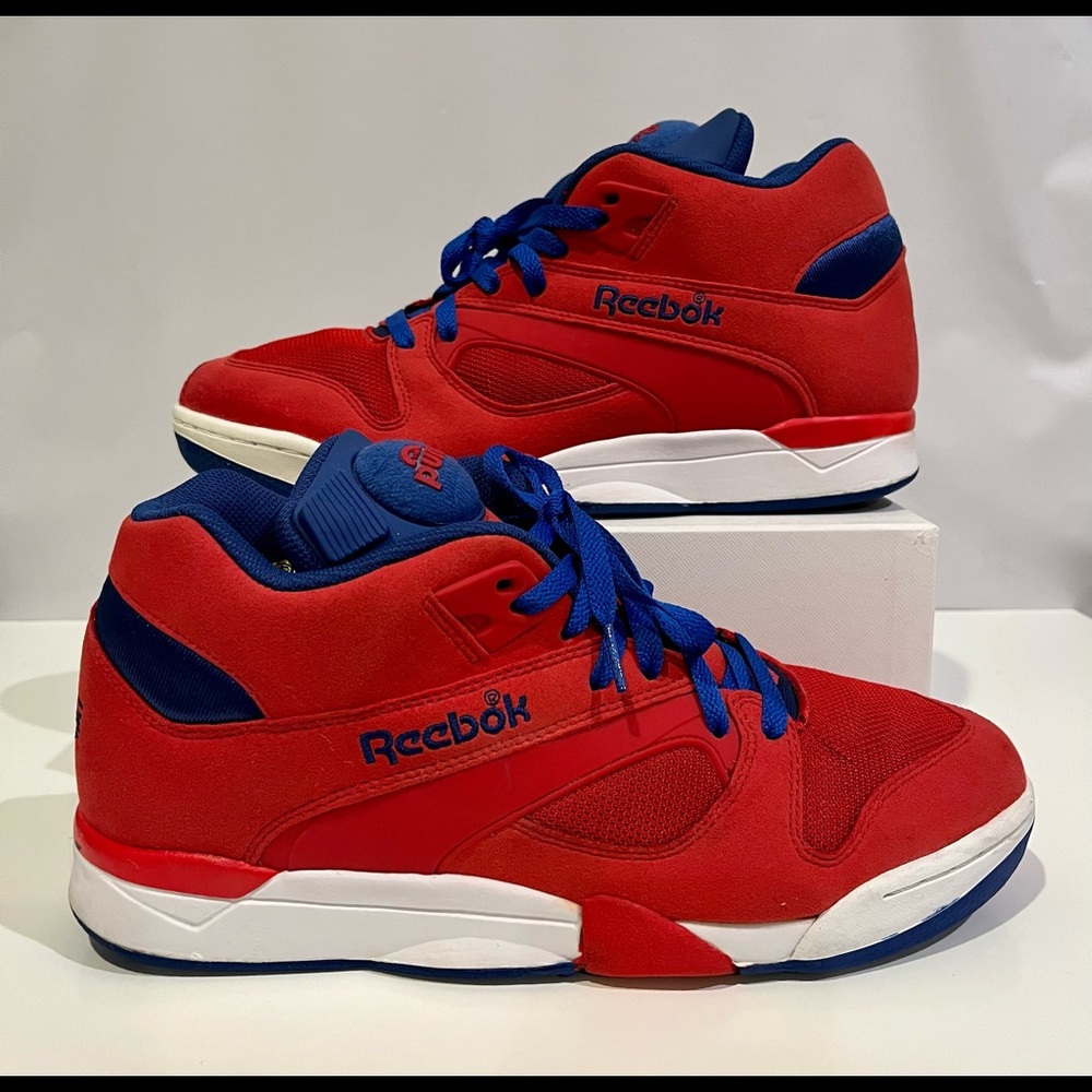 *NBW* Reebok Court Victory Pump, Red/Blue Hexalite, Mens Sz10